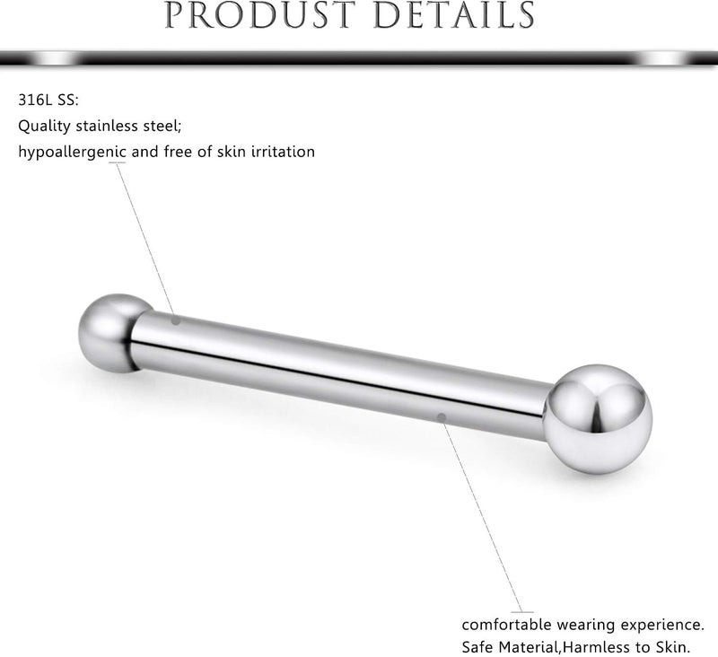 Hoeudjo Nose Studs Surgical Steel Cubic Zirconia Nose Rings Kit for Women Men Tiny Nose Stud Screw & Bone & L Shaped Nostril Rings Piercing Jewelry 22 Gauge 16 Pieces - Image 2